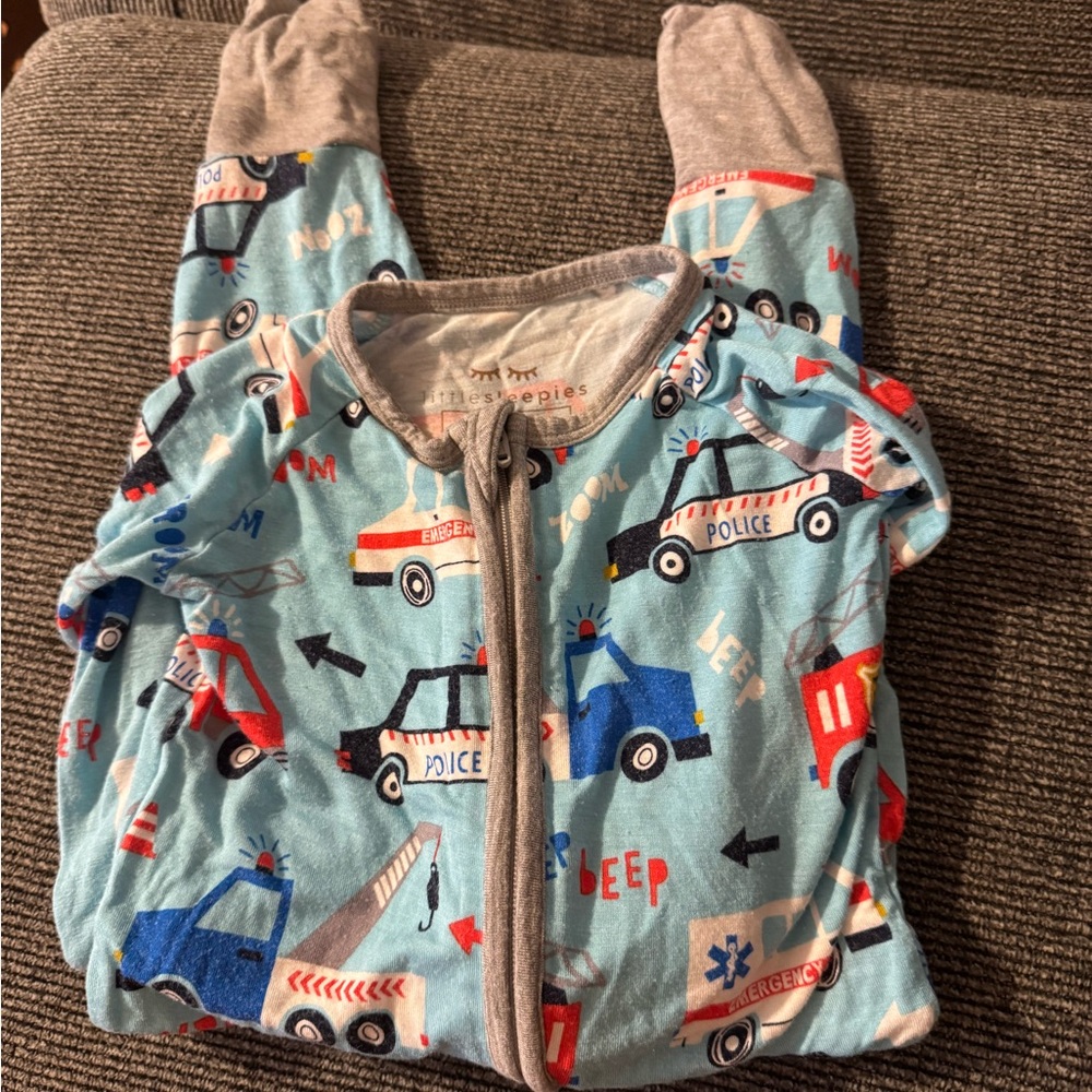 Little Sleepies Blue and Red Police Pajama Set